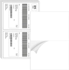 Half Sheet Shipping Labels - 1000 Counts, 8.5” x 5.5” Self Adhesive Shipping Label White Internet Mailing Labels 2 Per Page, Laser & Inkjet Printer Compatible [500 Sheets 8.5” x 11”]