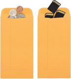 ValBox 3.5x6.5 Money Envelopes, Brown Kraft #7 Coin Envelopes, Small Parts Envelope with Gummed Flap for Seed, Cash, Budgeting (Pack of 100)