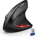 TECKNET Ergonomic Mouse, Wireless Bluetooth Vertical Mouse, 4800 DPI Optical Tracking, 6 Adjustable DPI, Quiet Clicks, 2.4GHz with USB A Receiver, 12 Months Battery, 6 Buttons, Wide Compatibility