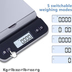 QP Shipping Scale, 86lb/0.1oz High Accuracy Digital Postal Scale for Packages, Hold/Tare Function, Backlit LCD Display, Flip-up Holder, Postage Scale, Mail Scale, Battery & Tape Measure Included
