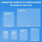 KTRIO 5 Mil Laminating Sheets 150 Pack, Various Sizes Thermal Laminating Pouches, Clear Laminate Sheets for Letter Size, Photos, Notecards, ID Badges, Business Cards, Compatible with Laminators