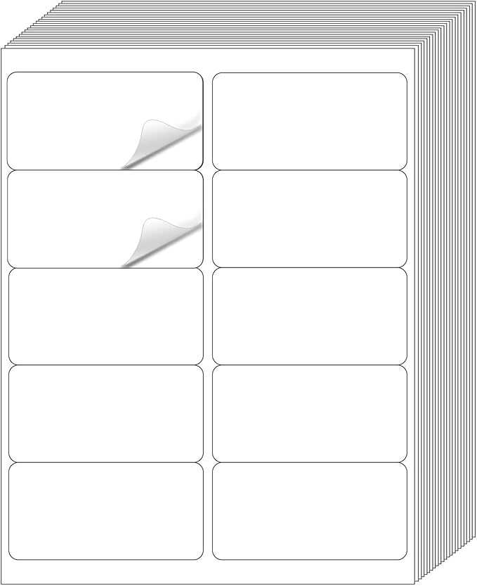 2" x 4" Address Labels Sticker Paper for Laser/Ink Jet Printer mailing Labels 8.5"×11" White