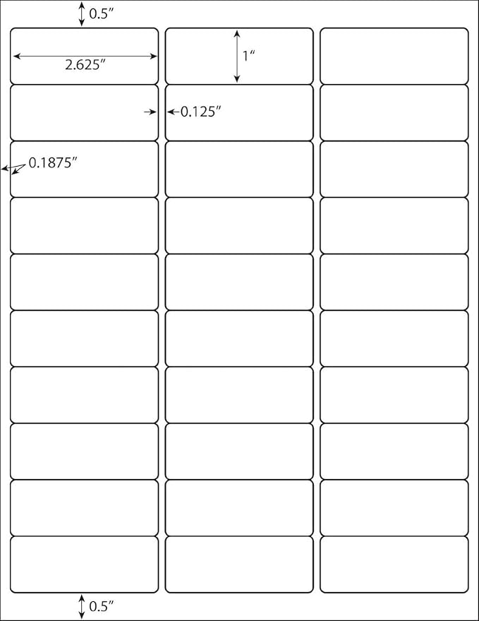 Address Labels for Inkjet Printers 1" x 2-5/8", Pack of 750 Labels
