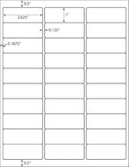 30 UP Shipping Address Labels for Inkjet Printers 1" x 2-5/8", Pack of 7500 Labels