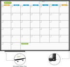JILoffice Magnetic Dry Erase Calendar Whiteboard, 1 Month White Board Calendar Planner 48 X 36 Inch, Black Aluminum Frame Wall Mounted Board for Office Home and School