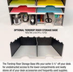 Ultimate Office TierDrop Desktop Organizer/Forms Sorter, 6-Compartments with Optional Add-On Tiers for Easy Expansion, Gray w/Black