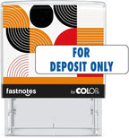 Fastnotes for Deposit ONLY Self-Inking Rubber Stamp by COLOP- Great for Office Documents, Notary, Warehouse, Accounting, Business, and Legal Documentation - Blue Ink (for Deposit ONLY- Blue)