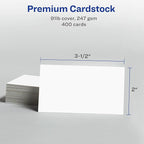 Avery Clean Edge Printable Business Cards with Sure Feed Technology, 2" x 3.5", White, 400 Blank Cards for Laser Printers (5877)