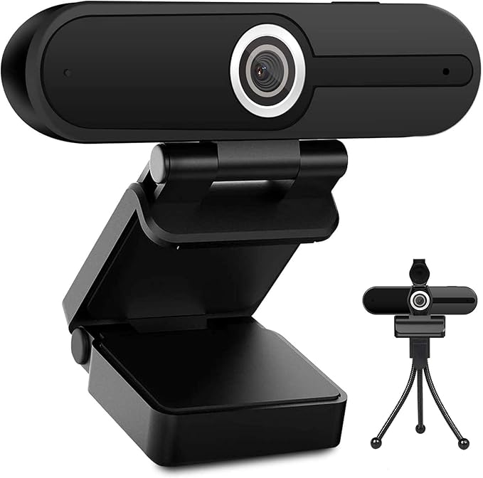 UHD 4K Webcam with Microphone: 8MP USB Computer Web Camera with Privacy Shutter and Tripod, External Webcam Pro Streaming Webcams PC Cam w/Mic Noise Reduction for Winsdows Mac OS Desktop Laptop