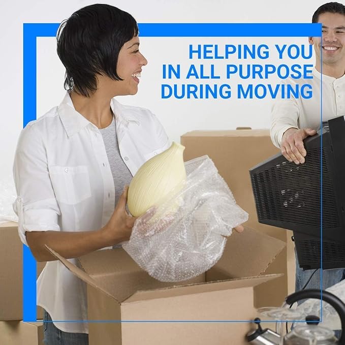 Bubble Cushioning Wrap Pacific Mailer 5/16 Inch x 17 Inch x 72Feet Total [2 Rolls of 36 Feet] Bubble Cushioning Wrap for Packing Moving Supplies Perforated Every 12"