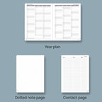 POPRUN Planner 2025-2026 (Medium 6.75''x 8.75''), Horizontal Weekly Notebook Jul.2025 - Jun.2026, Academic Appointment Book with Monthly Tabs, Leather Hardcover, Inner Pocket, 100 GSM - Soft Pink