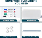 J&J worldwide Glass Whiteboard, Magnetic Brilliance White Dry Erase Board 36" x 60" Invisible Mount, Includes Markers, Marker Tray, Eraser for Wall, Office, Home, School