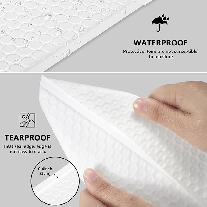 Bubble Mailers 3.5x5 inch 40Pack White Bubble Mailers Self-Seal Padded Mailing Envelopes Bubble Opaque Padded Mailer for Small Businesses to Package and Mail Jewelry Cosmetics#0000