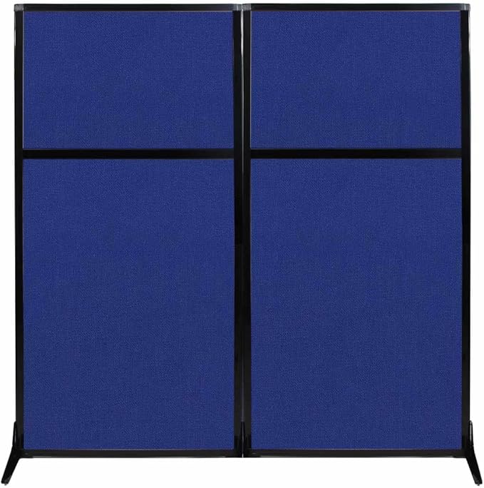 Versare Workstation Partition | Portable Wall Divider | Modern Office Cubicle | Free Standing Privacy Screen | Flexible Work Space | 66" x 70" Royal Blue Fabric Panels