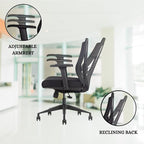Bitchair Ergonomic Mesh Conference Room Chair - Adjustable Lumbar Support Computer Desk Chair with Height Adjustable Arms - Seat Depth Adjustable Office Chair - (Black) (Pack of 2)