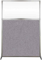 Versare Hush Screen Portable Room Divider | Workstation Wall Divider | Freestanding Privacy Hush Panels | Clear Windows | Fabric Office Divider Screen | Great for Room Separation