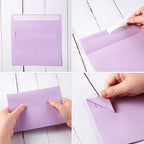 Wishop 100 Pack Light Purple A7 Envelopes Self-Adhesive 5x7 Envelopes for Invitations, 5x7 Greeting Cards (Light Purple, 5.24 x 7.21 Inches)