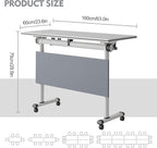 Conference Table,Folding Conference Tables Modern White Conference Room Table with Wheels, 2-10 Persons,for Office, Meeting Room (2, 1619YH, 61IN)