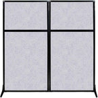 Versare Office Workstation Screen | Portable Wall Divider | Modern Cubicle | Freestanding Privacy Screen | Flexible Work Space | 2 Panels | 66" Wide x 70" Tall Marble Gray SoundSorb Panels