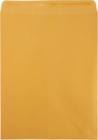 JAM PAPER 12 x 15 1/2 Open End Catalog Recycled Envelopes with Peel and Seal Closure - Brown Kraft - 100/Pack