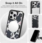 MOSNOVO Magnetic Case for iPhone 16 Pro, 10ft Military-Grade Protection, Compatible with Magsafe, Shockproof Phone Case for iPhone 16 Pro - Black Fluffy Cat - Clear Black