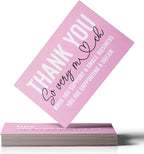ITZAMNA Thank you for supporting small business cards Customer appreciation note cards Pink Script with Heart Pack of 100