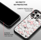 MOSNOVO Case for iPhone 15 Pro Max, [10ft 4X Military-Grade Drop Protection] Durable & Shockproof Phone Case Cover Design for iPhone 15 Pro Max - Pink Sharks - Clear Black