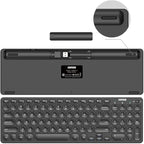 Arteck 2.4G USB Wireless Keyboard and Mouse Combo Ultra Slim Compact Keyboard and Ergonomic Mouse for Computer Desktop PC Laptop and Windows 11/10/8/7 Build in USB-C Rechargeable Battery