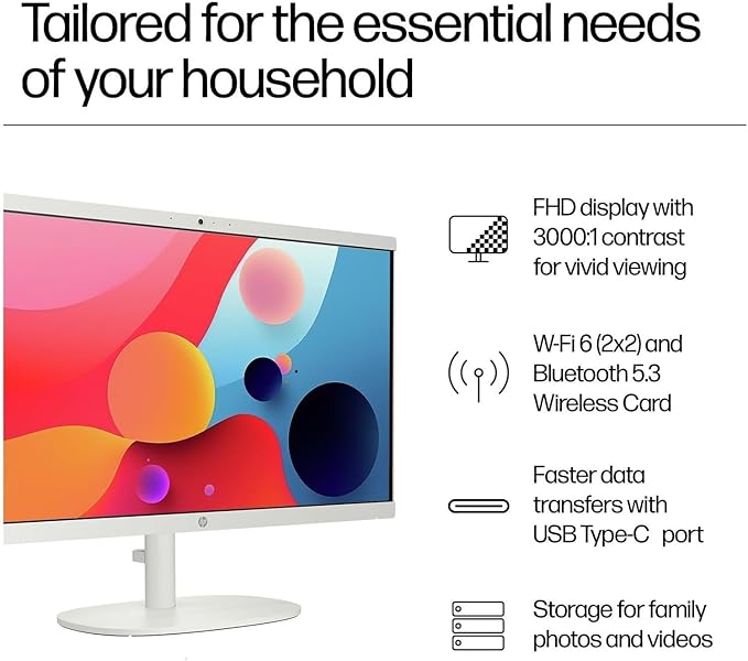 HP 22 inch FHD All-in-One Desktop Computer PC 2025 Flagship, 64GB RAM, 2.5TB Storage (2TB SSD + 500GB Ext), Intel Celeron CPU, Webcam, WiFi 6, HubxcelAccessory, Win 11 Pro, Lifetime Office 2024