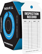 Accuform 100 Inspection and Status Record Tags by-The-Roll, Inspection Record, US Made OSHA Compliant Tags, Waterproof PF-Cardstock, Resists Tears, 6.25"x3", TAR708