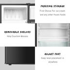 Mini Fridge With Freezer,3.2 Cu.Ft Compact Refrigerator,Mini Refrigerator With 2 Doors For Bedroom,Office,Kitchen,Apartment,Dorm(sliver)