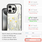 MOSNOVO Case for iPhone 15 Pro, [10ft 4X Military-Grade Drop Protection] Durable & Shockproof Phone Case Cover Design for iPhone 15 Pro - Wild Meadow - Clear Black