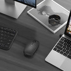 Type C Wireless Mouse，Vssoplor USB C Rechargeable Portable Quiet Mouse USB and Type C Receiver Dual Mode Laptop Mouse for PC, Laptop, MacBook, Tablet-Black