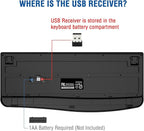 EDJO Wireless Keyboard, 2.4G Ergonomic Full Size Wireless Computer Keyboard with Wrist Rest for Windows, Mac OS Desktop/Laptop/PC（Black）