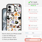 MOSNOVO Case for iPhone 16, [10ft 4X Military-Grade Drop Protection] Durable & Shockproof Phone Case Cover Design for iPhone 16 - Cute Cats - Clear Black