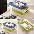 Letter-Size Tray, A4 Plastic Paper Holder File Organizer, Stackable Letter Tray for Office, School, Home Storage (Green)