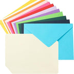A7 Colorful Envelopes and Blank Cards 24 Pieces A7 Envelopes and 24 Pieces 5x7 Cream Color Flat Cards for Weddings, Invitations, Birthday, Baby Shower (Cream/Multicolor)