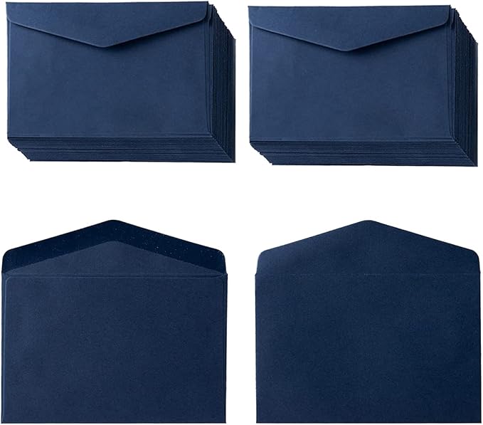120 Pack Mini Envelopes Small Envelopes Self-Adhesive Kraft Paper Tiny Pockets for Business Cards Christmas Holiday Small Gift Cards Invitations Cards(4.13"×2.76") (Navy Blue)