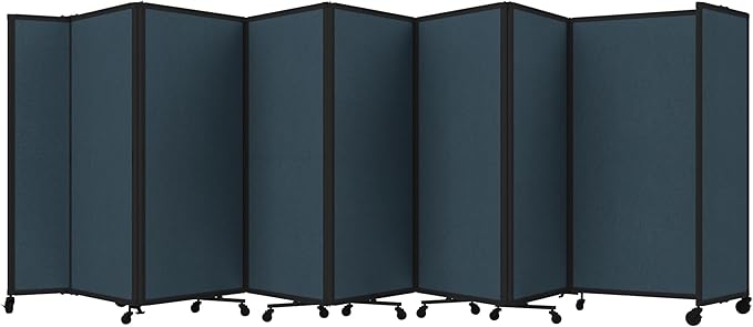 Versare Room Divider 360 Portable Wall Partition | Folding Panels | Large Freestanding Divider | Locking Wheels | Temporary Room Separator