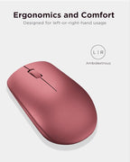 Lenovo 530 Full Size Wireless Computer Mouse for PC, Laptop, Computer with Windows - 2.4 GHz Nano USB Receiver - Ambidextrous Design - 12 Months Battery Life - Cherry Red
