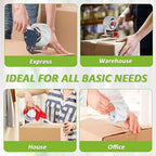 KAMOTA Packing Tape, 12 Rolls Heavy Duty Clear Packaging Tape for Shipping Packaging Moving Sealing, 1.88 inches Wide, 65 Yards Per Roll, Total 780 Yards with 2 Dispensers