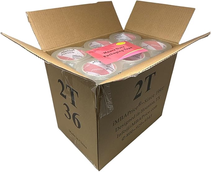 iMBAPrice 2 Inches Clear Packing Tape, 36 Rolls x 110 Yards Storage Box Sealing Packaging Tape Refill for Packaging and Shipping,Total 3960 Yards