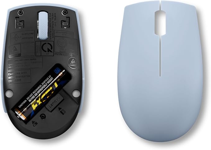 Lenovo 300 Wireless Mouse – Computer Mouse for PC, Laptop with Windows – Ambidextrous Design – 2.4 GHz Nano USB Receiver – 12 Month Battery Life