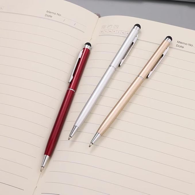 15 Pack Stylus Pens for Touch Screens Stylus Pen Compatible with Phone Tablets Kindle and Black Ink Ballpoint Pens-2 in 1 Stylists pens for Touch Screens