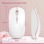 J JOYACCESS Wireless Keyboard Mouse Combo,Typewriter Keyboard Wireless, Portable Pink Wireless Keyboard for Computer/Laptop/Windows/Mac