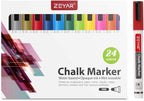 ZEYAR Liquid Chalk Marker-Wet Erase Marker, 24 Colors, 1.2mm Fine Tip for Detailed Drawing, Writes on Nonporous Chalkboards, Bistro Boards, Windows, Plastic and more (24 Colors)