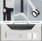 Folding Conference Table, Modern Conference Room Tables with Flip-Top Design, Foldable Conference Table Meeting Table with Wheels, Mobile Seminar Training Tables for Office Classroom (8, White 2)