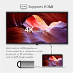 Opro9 8-in-1 USB-C Hub with 3 USB 3.0 Ports, Dual Monitor Laptop Docking Station, 4K HDMI, USB-C Power Delivery, SD/TF Card Reader & Ethernet, Portable for MacBook Pro and Other Type-C Laptops (Gray)