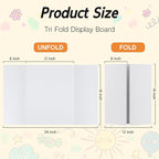 12 Pack Trifold Poster Board, 16x24 Inches White Presentation Board, Portable Display Board for Science Fair, School DIY Project and Business Exhibitions
