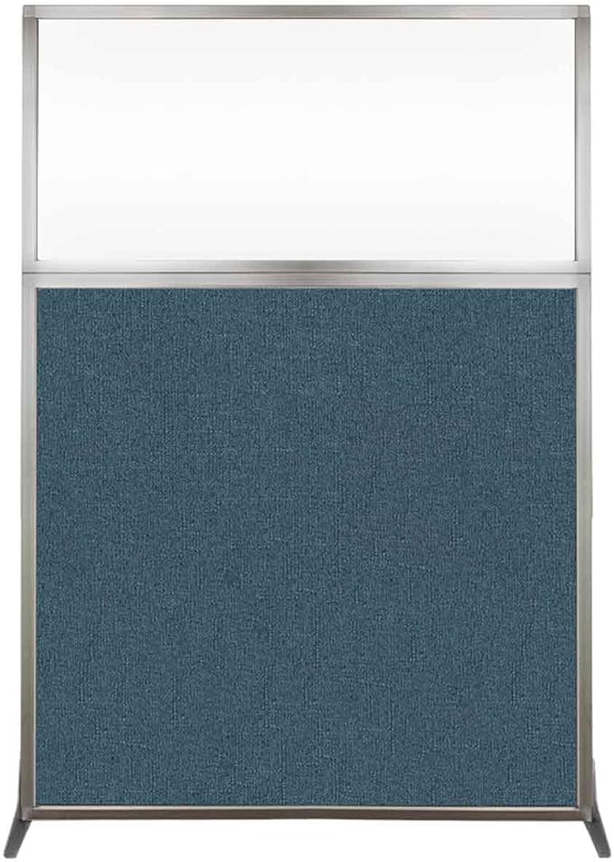 Versare Hush Screen Portable Room Divider | Workstation Wall Divider | Freestanding Privacy Hush Panels | Clear Windows | Fabric Office Divider Screen | Great for Room Separation